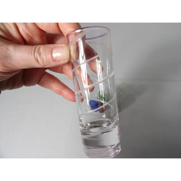 Mikasa Cheers Shot Glasses Mixed Lot Colored & Clear Etched Set of 5 READ - Picture 8 of 10